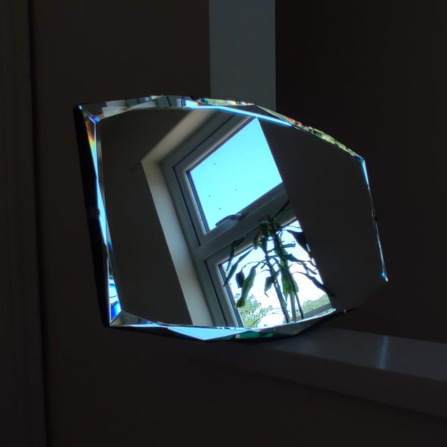 Mid-Century Modern Frameless Distressed Wall Mirror, 1940s For Sale - Image 4 of 11