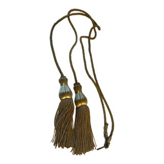 Vintage Gold Tassel Tiebacks From Belgium - A Pair For Sale