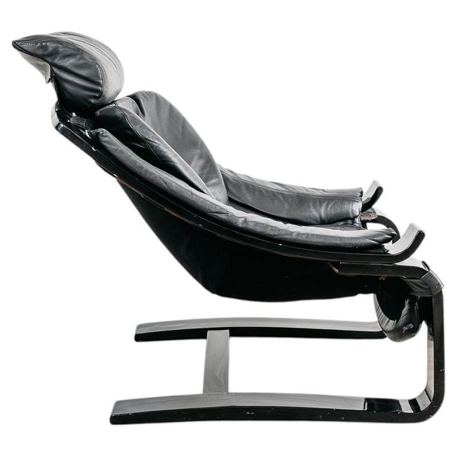 Leather and Wood Kroken Armchair by Åke Fribytter for Nelo MÖbel, Sweden, 1970s For Sale - Image 12 of 12