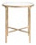 Jessa Metal Round End Table in Brass with White Marble Top For Sale