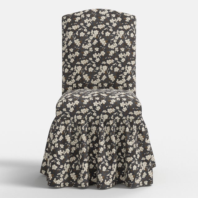 Spritely Home Stoffer Home x Cloth & Company Thelma Ruffle Camel Back Dining Chair in Dogwood Floral Ink For Sale - Image 4 of 8