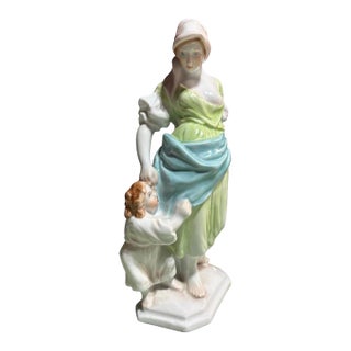 Herend Hungary Hand-Painted Porcelain Figurine “Mother & Child” No. 5425 | Vintage European Collectible For Sale