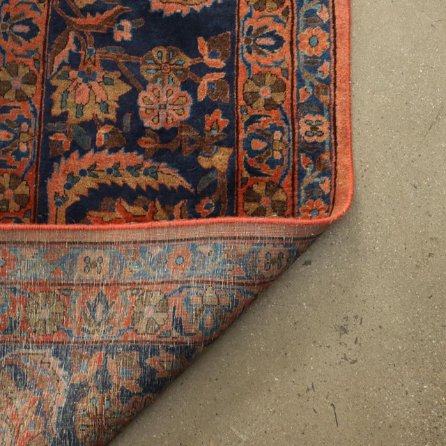 Antique Keshan Manchester Rug in Cotton and Wool For Sale - Image 10 of 16