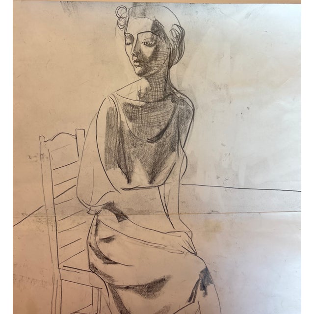 Gorgeous original drawing by UK artist Luke Hannam. The subject, perfect but lightly finished on the lower legs. The chair...