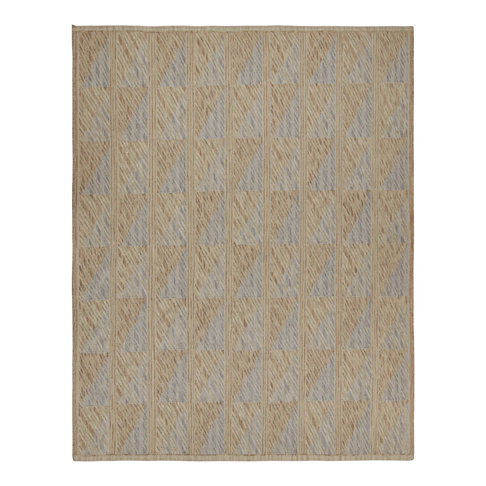 Rug & Kilim’s Oversized Scandinavian Style Rug in Beige-Brown Geometric ...