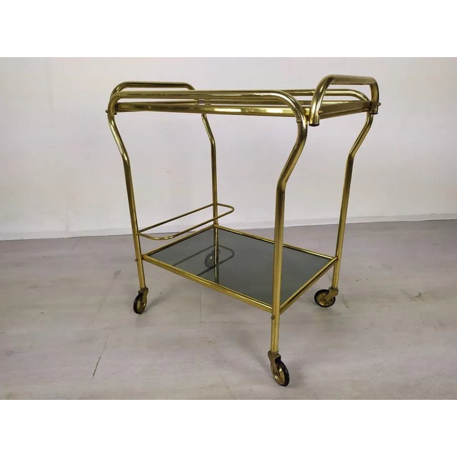 Vintage Gold Brass Bar Cart, 1960s For Sale - Image 17 of 17
