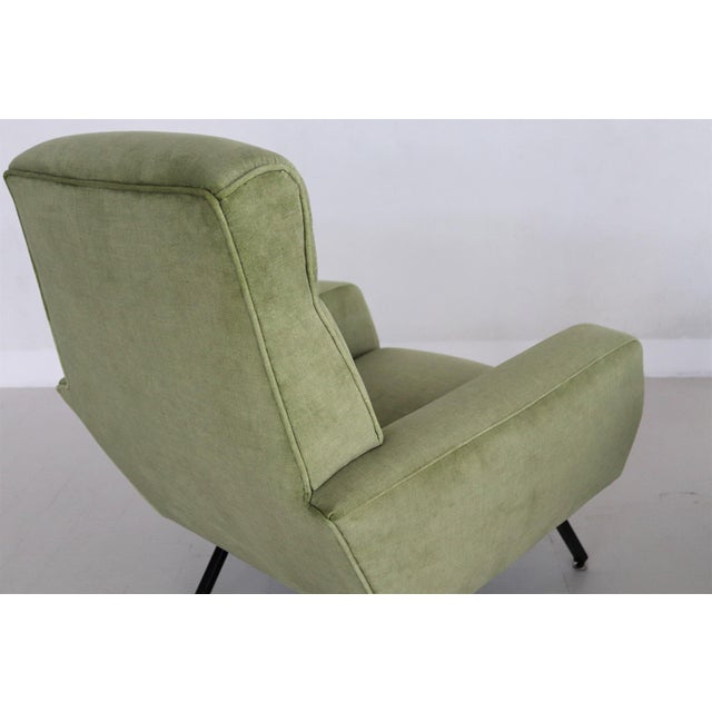 Vintage Italian Lounge Chairs in Green Velvet, 1960s, Set of 2 For Sale - Image 12 of 16