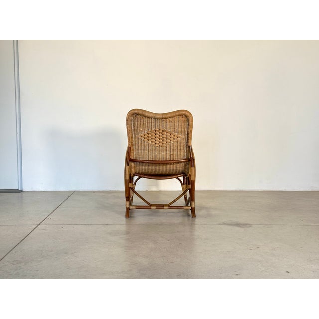 Vintage Wicker and Bamboo Lounge Set, 1960s, Set of 3 For Sale - Image 12 of 18