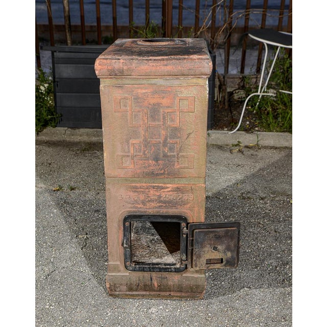 Brown Italian Branded Terracotta Stove For Sale - Image 8 of 18