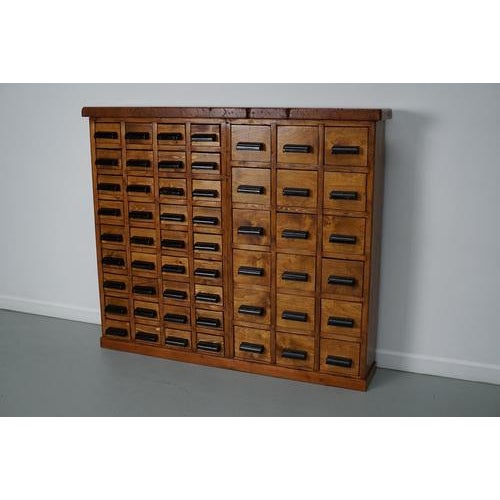 Industrial Dutch Beech & Pine Workshop Cabinet, 1950s For Sale - Image 10 of 18