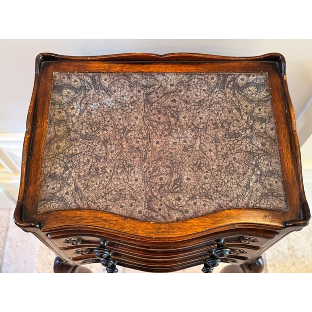 Contemporary Atrributed to Theodore Alexander Louis XVI Library Side Table With Faux Book Motif For Sale In Portland, ME - Image 6 of 9