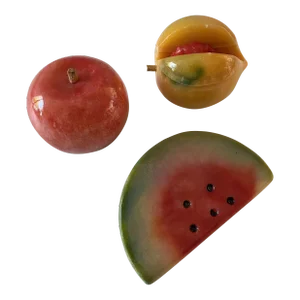 Vintage Italian Alabaster Fruit - Set of 3