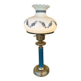 Mid 20th Century Glass Shade Lamp For Sale