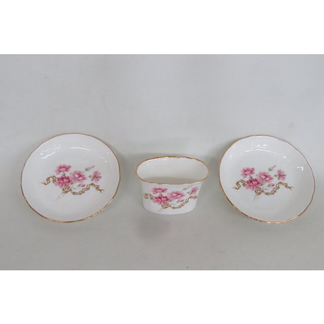 Aynsley England Bone China 3pc Boxed Set Pink Carnation Motif Gold Trim 4955b For Sale - Image 13 of 16