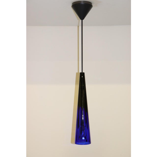 Itre 1980s Modern Itre Black-Blue Murano Glass Pendant For Sale - Image 4 of 10