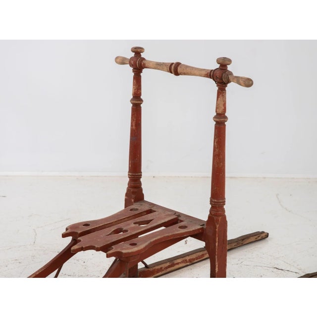 Red Vintage Swedish Kick Sled For Sale - Image 8 of 12