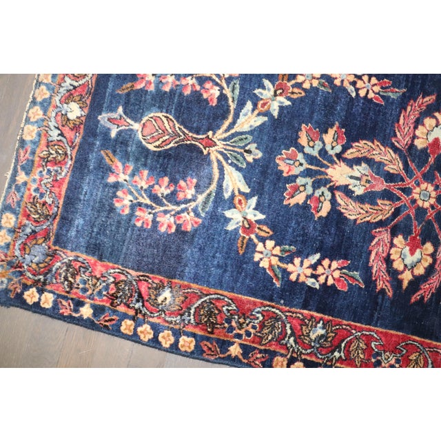Early 20th Century Antique Zabihi Collection Navy Indo Persian Sarouk Rug - 2'3" x 4'9" For Sale - Image 5 of 8
