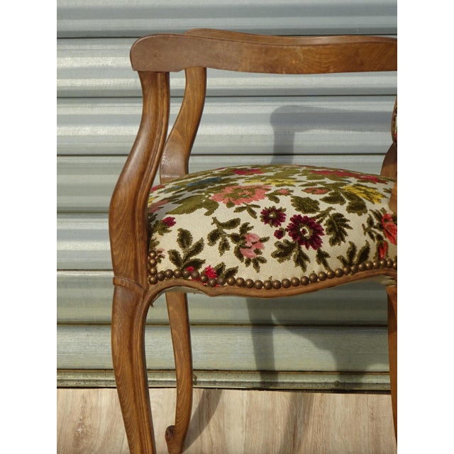 Louis XV Style Convertible Armchair with Brocade Fabric, 1950s For Sale - Image 13 of 18