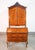 Piedmontese trumeau secretaire louis xv double body, in solid wood with walnut inlay, with two external drawers, internal...
