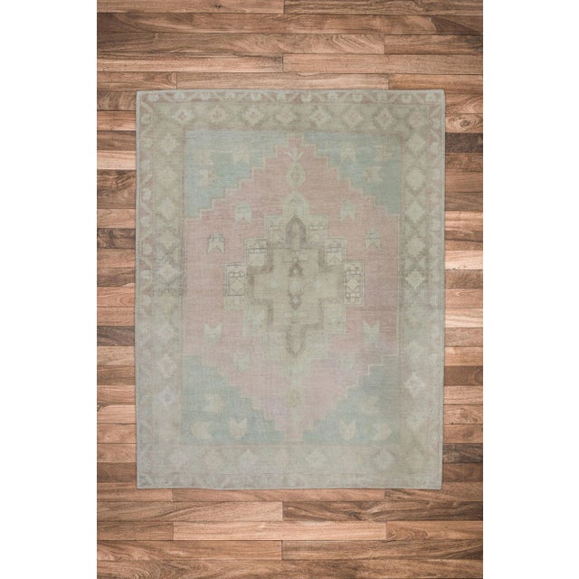 Turkish Vintage Handmade Oriental Rug 4'5" X 5'8" For Sale In Houston - Image 6 of 6