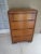 1940s Vintage Wood Veneer Serpentine Style 4 Drawer Chest on Wheels For Sale - Image 13 of 13
