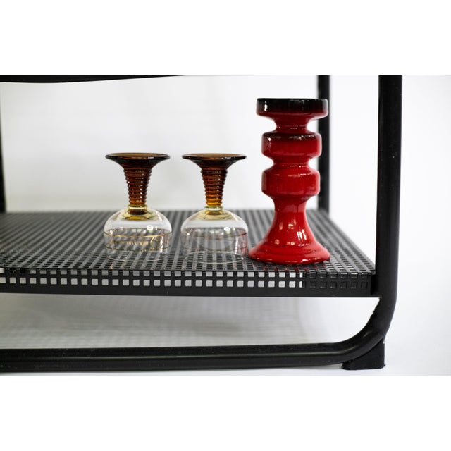 Black Steel Standing Shelf in Bauhaus Style, 1970s For Sale - Image 8 of 9