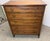 Mid 20th Century Baker Furniture Walnut /Satinwood Bow Front Tall Dresser Chest of Drawers For Sale - Image 11 of 12