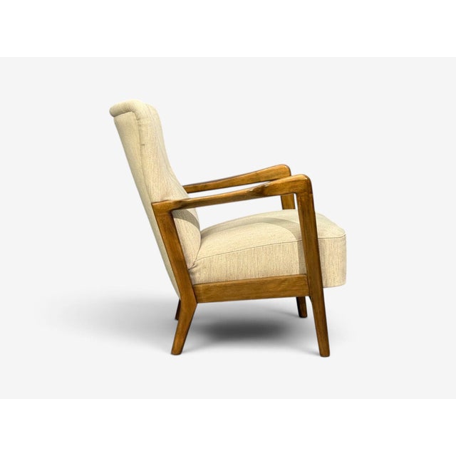 Søren Hansen, Lounge Chairs, Wool, Beech, Denmark, 1940s For Sale - Image 10 of 12
