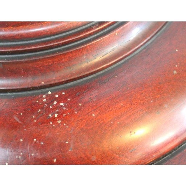 Victorian Classical Melon Ribbed Mahogany Marble Top Sculpture Pedestal C1900 For Sale - Image 6 of 9