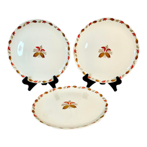 1950s Vintage Boho Chic Arts & Crafts Ballerina China Dinner Plates - Set of 3