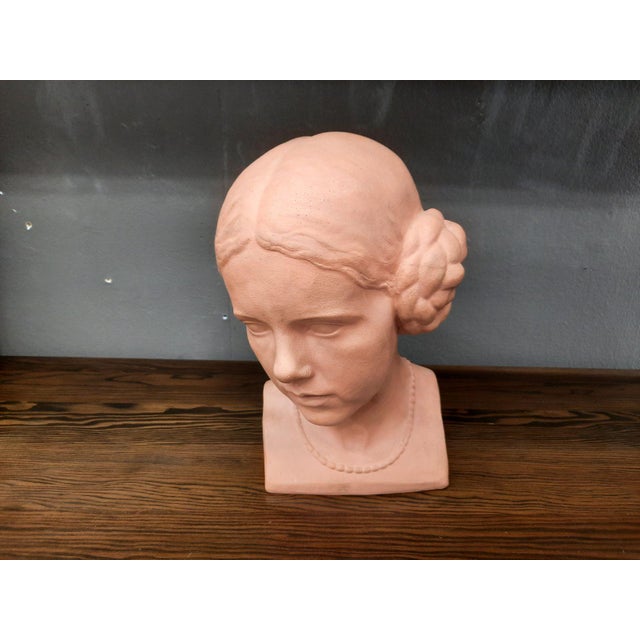 Fritz Wolber, Bust of a Woman, 1920s-1940s, Clay For Sale - Image 3 of 13