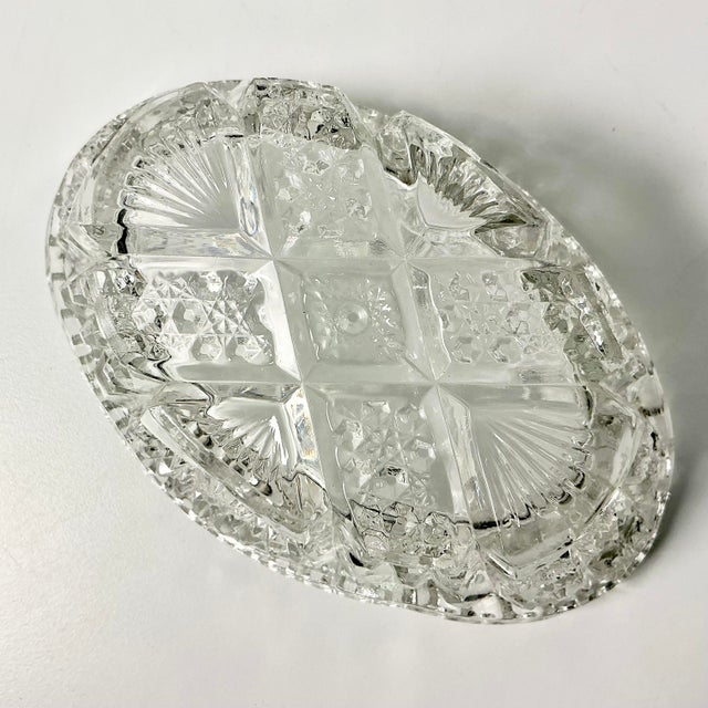 Late 1800s Antique Boho Chic Hollywood Regency American Brilliant Cut Deep Relish Serving Dish For Sale - Image 10 of 11