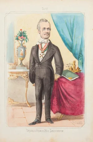 Urbanus Primus Rex Sinistrorum - Lithograph by A. Maganaro - 1872 1872