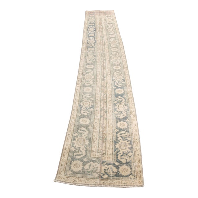 Vintage Handknotted Wool Runner For Sale