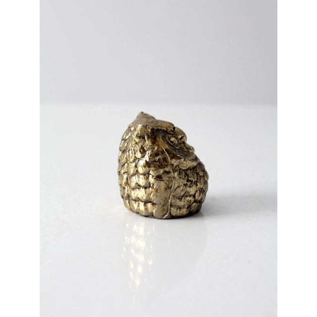Metal Vintage Brass Owl For Sale - Image 7 of 11