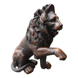 French Artist, Lion Sculpture, 1600s, Wood For Sale