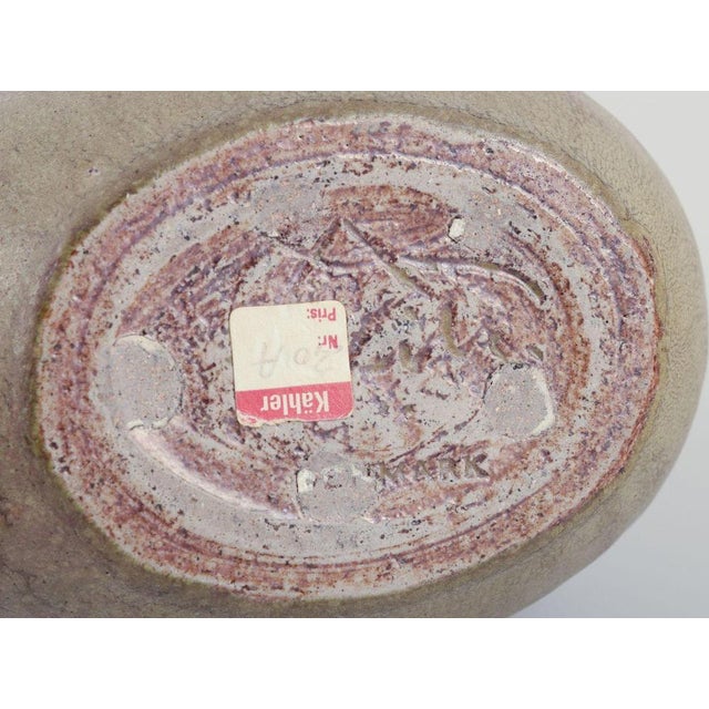 Green Olive Green Glazed Ceramic Vase by Nils Kähler for Kähler, 1970s For Sale - Image 8 of 9