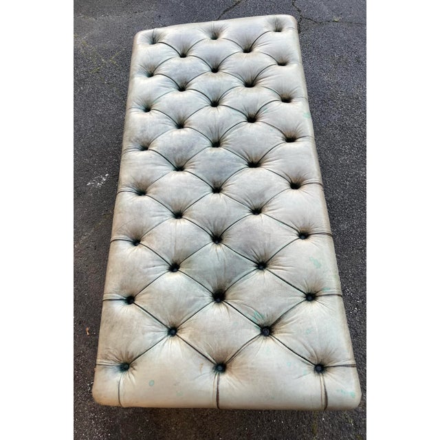 2000 - 2009 George Smith Tufted Leather Ottoman Bench For Sale - Image 5 of 7
