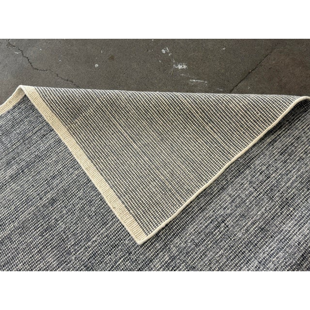 9ft X 12ft Modern Carpet Textured Wool Flatweave Area Rug For Sale - Image 12 of 12