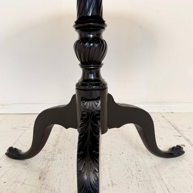 Vintage Carved Tripod Pedestal Side Table, 1940s For Sale - Image 12 of 18