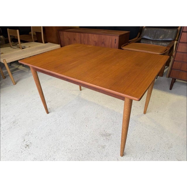 Mid-Century Modern Danish Extendable Teak Dining Table For Sale - Image 13 of 13