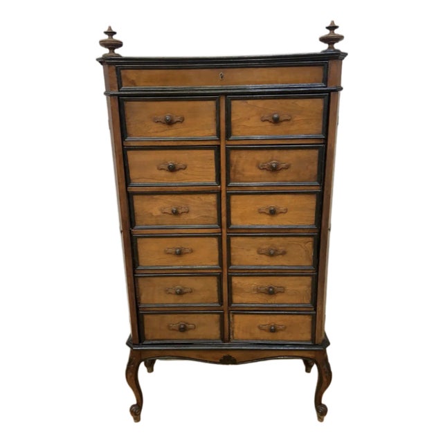 Antique French Napoleon Style 13 Drawers File Chest Cabinet For Sale