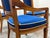 Heritage Neoclassical Blue Velvet Dining Chairs, Set of Six For Sale - Image 10 of 12