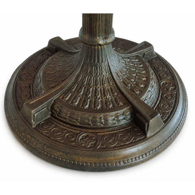Bronze Early 1900's Williamson Leaded Glass Table Lamp For Sale - Image 8 of 9
