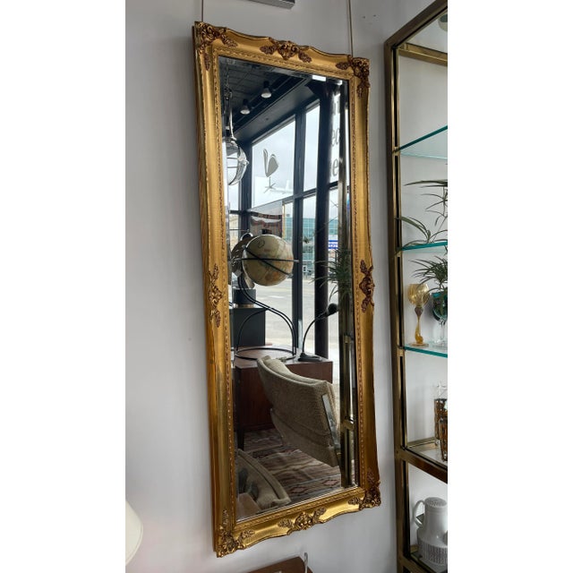 French 1970s Vintage Gold Gilded Mirror For Sale - Image 3 of 7