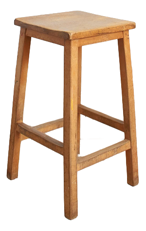 Vintage Wooden School Lab Stool