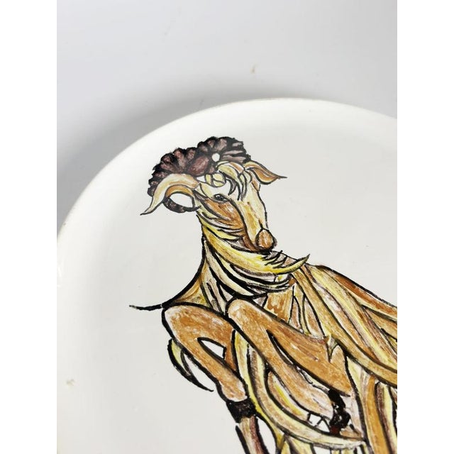 Ceramic Plate with Rams Head Decoration, France, 1990s For Sale - Image 6 of 11