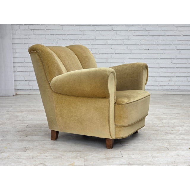 Danish Oak Relax Armchair with Velour Upholstery, 1960s For Sale - Image 10 of 18