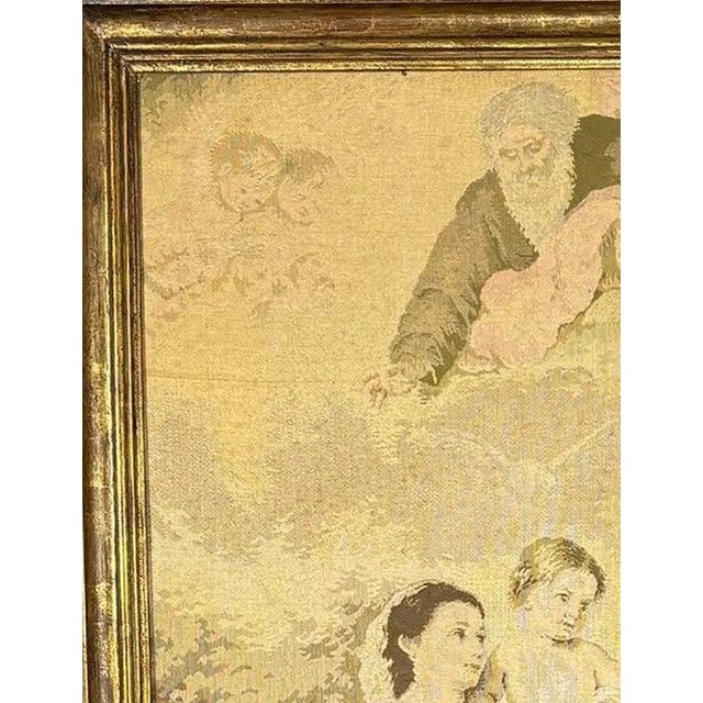 Large Vintage Woven Tapestry "The Holy Family With a Little Bird" After Murillo For Sale - Image 4 of 16