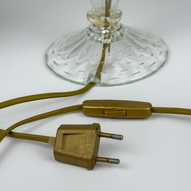 Beige Murano Glass Table Lamp from Barovier and Toso, Italy, 1980s For Sale - Image 8 of 18